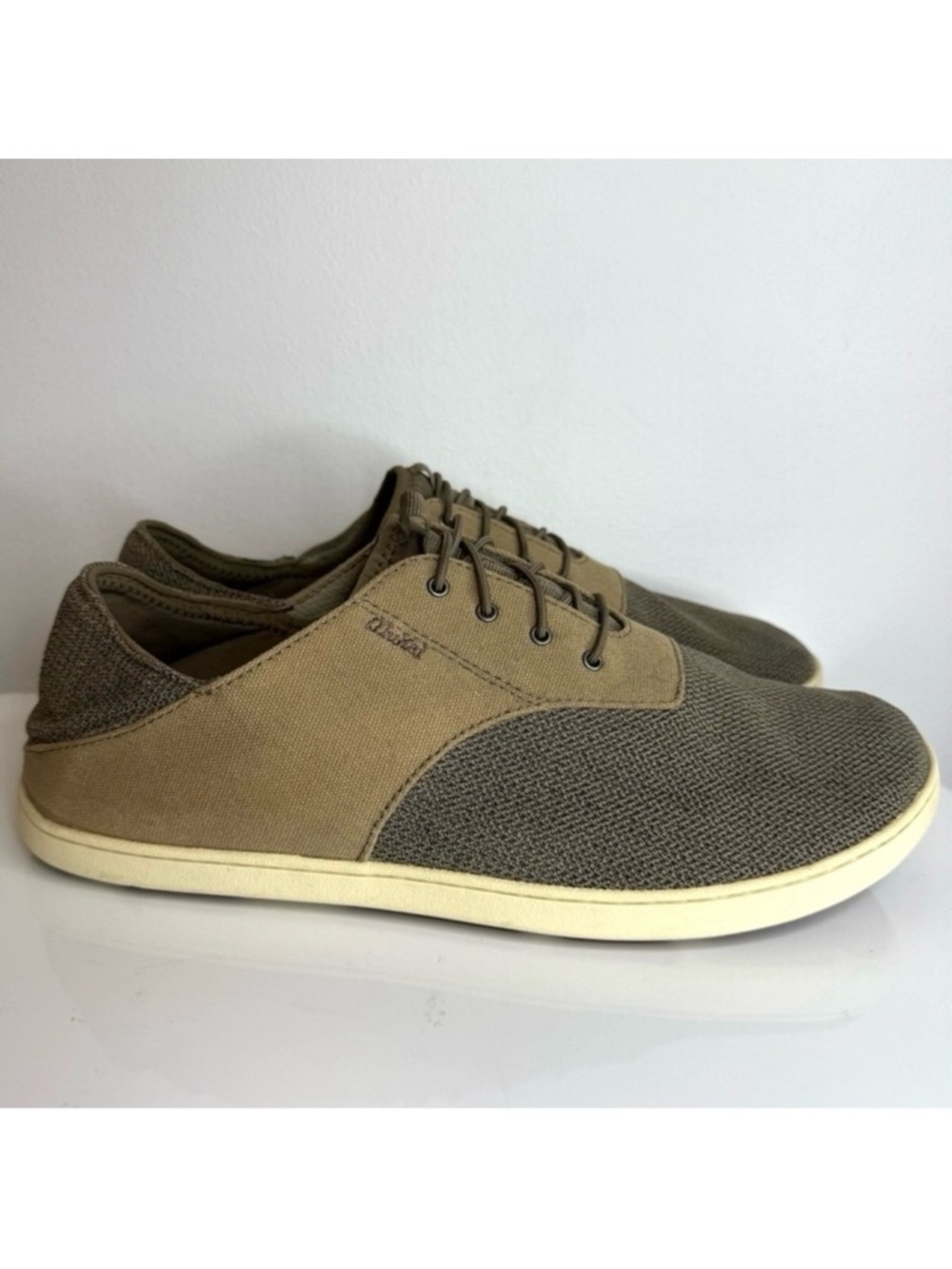 Olukai Tan Nohea Moku Mesh Canvas Slip On Casual Sneaker Men’s Size 11 Career